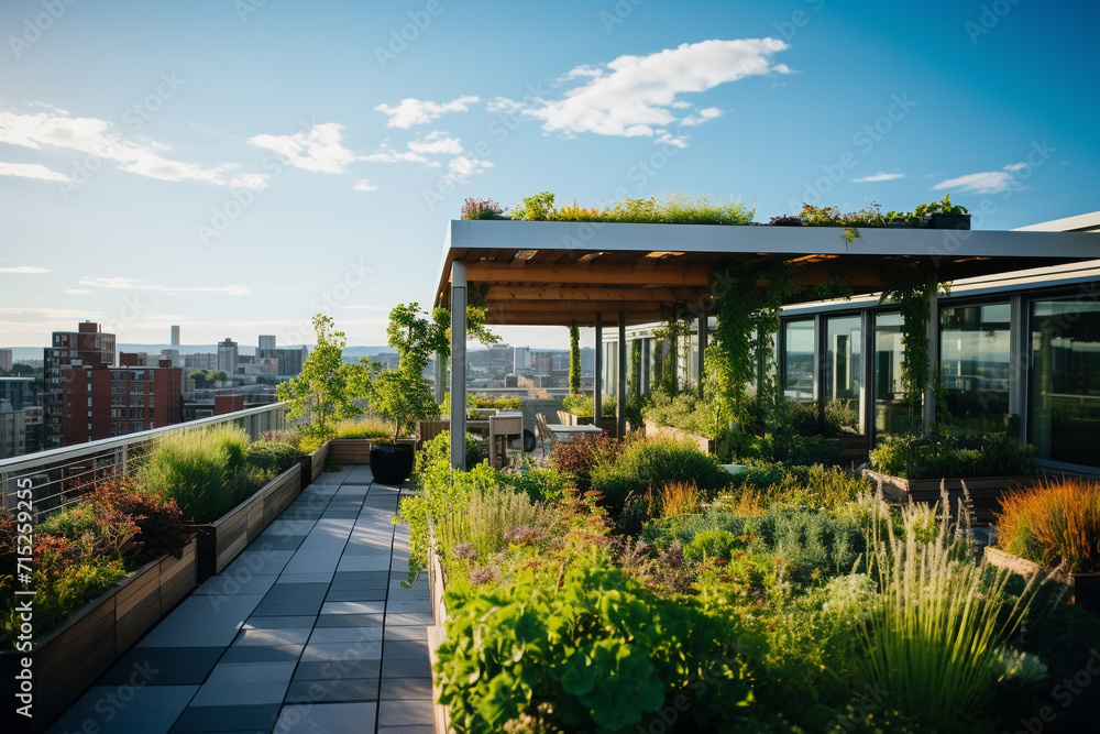 Rooftop Garden in Urban Environment.