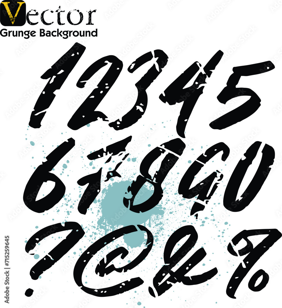 vector set of acrylic or calligraphy ink numbers. ABC for your design, brush lettering, Numbers written with a brush. Hand drawn Numbers. Watercolor vector. Grunge design elements, Grungy painted obje vector set of acrylic or calligraphy ink numbers. ABC for your design, brush lettering, Numbers written with a brush. Hand drawn Numbers. Watercolor vector. Grunge design elements, Grungy painted obje