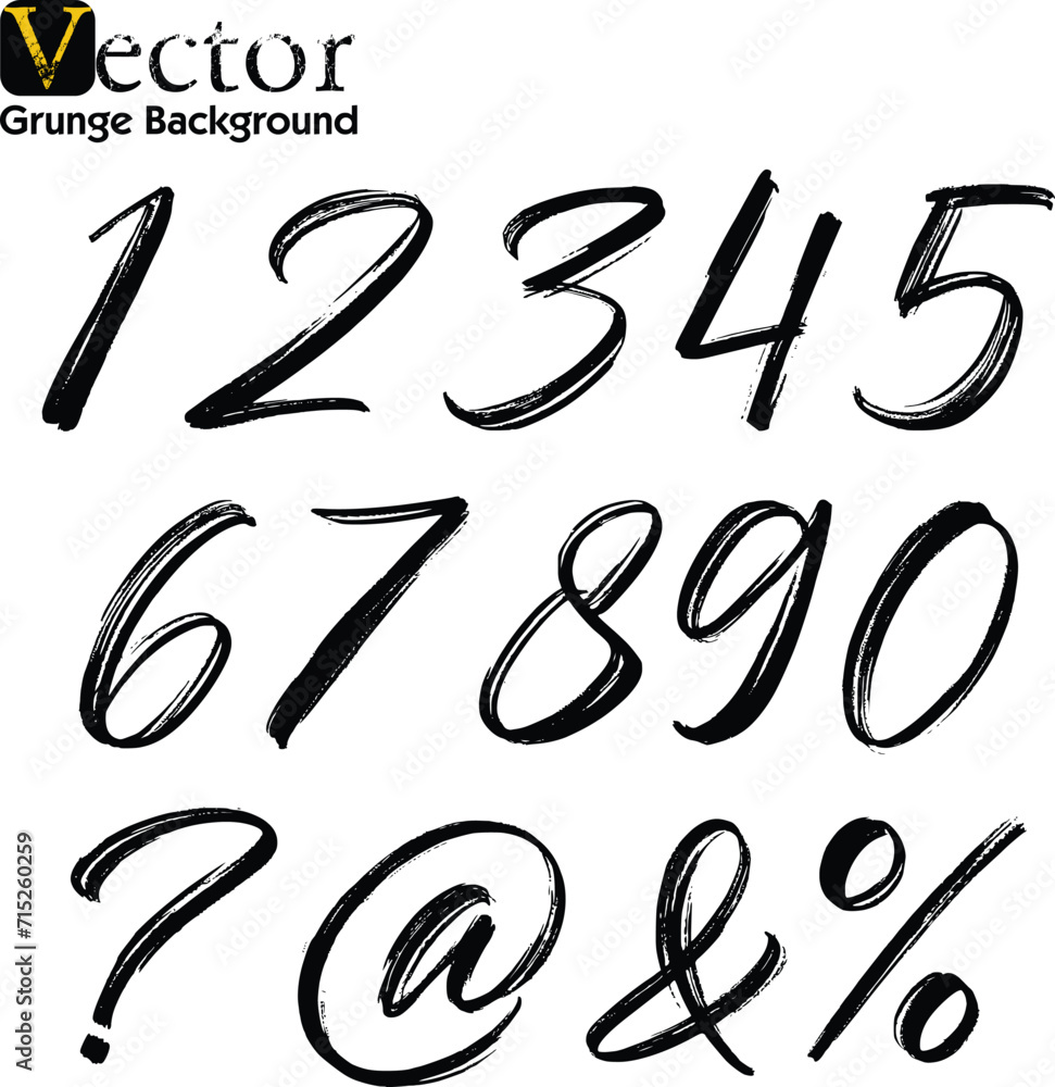 vector set of acrylic or calligraphy ink numbers. ABC for your design, brush lettering, Numbers written with a brush. Hand drawn Numbers. Watercolor vector. Grunge design elements, Grungy painted obje vector set of acrylic or calligraphy ink numbers. ABC for your design, brush lettering, Numbers written with a brush. Hand drawn Numbers. Watercolor vector. Grunge design elements, Grungy painted obje