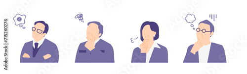企業や事業所の困惑している重役や管理職のイラスト