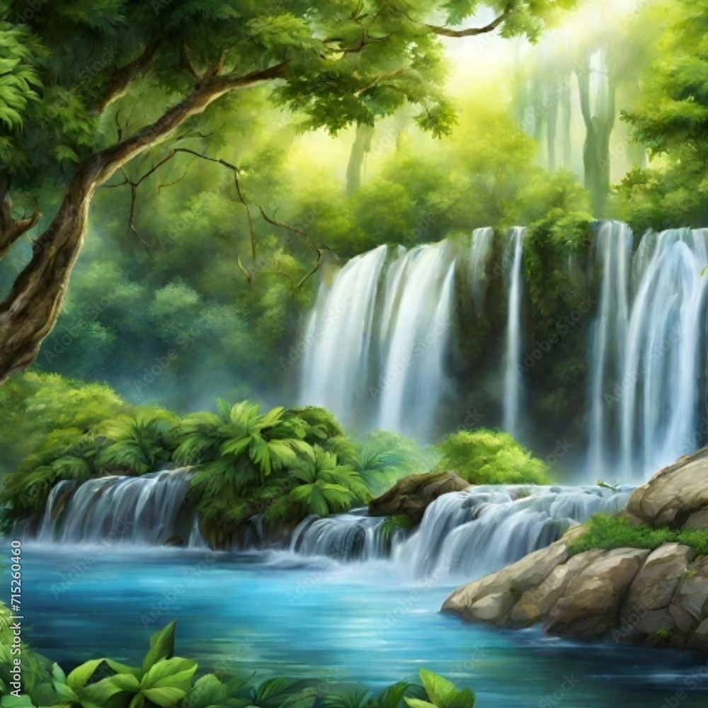 Obraz premium waterfall in the forest