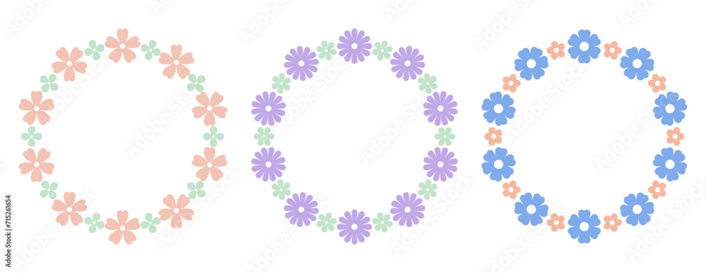 Flower vector frame, greeting frame design decorated with floral, elegant frame for Celebration Wedding Anniversary Gift Card Vector illustration