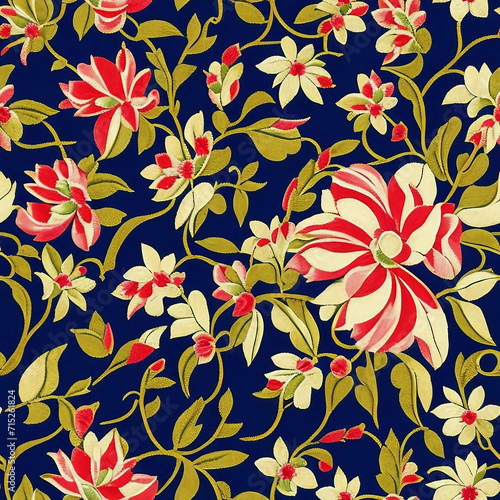 Floral patterns in a specific historical period or society Ai generated