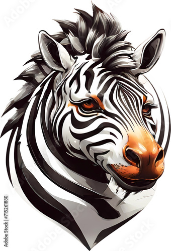 zebra illustration  design for logo  t-shirt  sticker. ai generative images