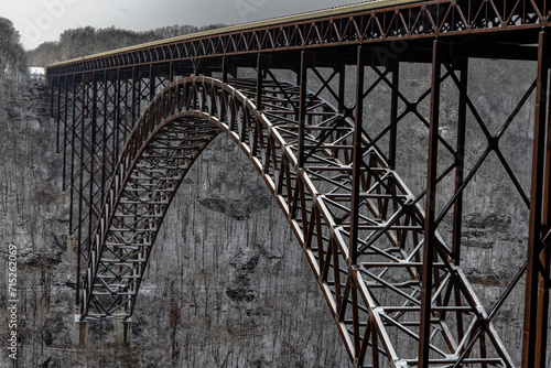 New River Gorge Bridge in winter