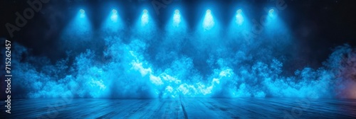 Stage Blue Lights Shine On Dark  Background HD  Illustrations
