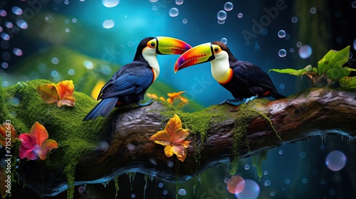 colorful toucan bird in nature