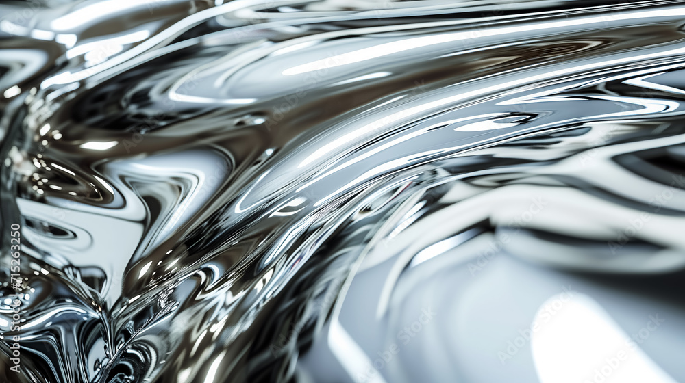 Metallic liquid swirl with reflective surface. Metallic liquid swirl with reflective surface.