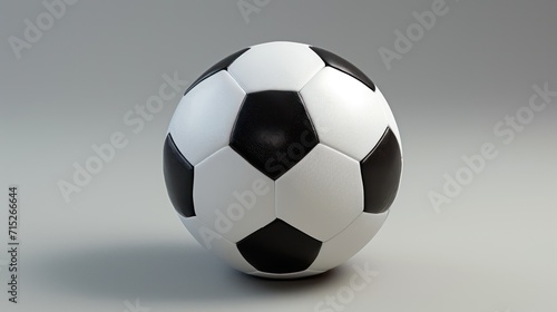 Soccer ball on a gray background. 3d rendering. Computer digital drawing.