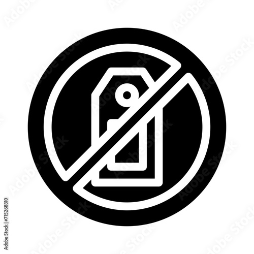 no sales glyph icon