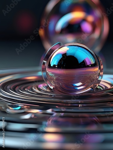 Water drop with abstract holo background