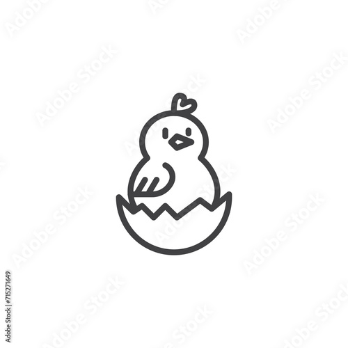 Easter Chick line icon