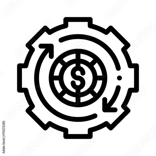 circular economy line icon