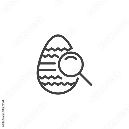 Easter egg hunt line icon