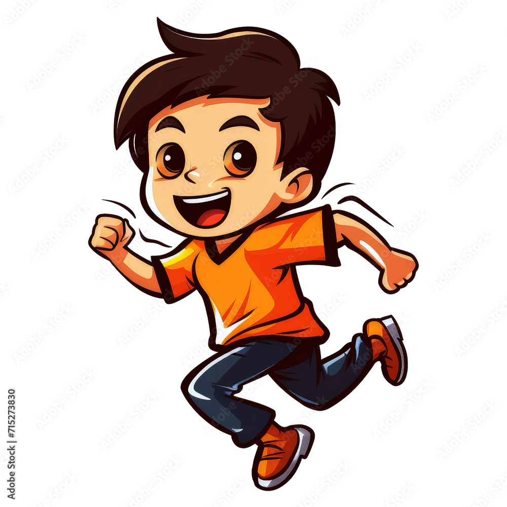 Running boy cartoon. a cheerful cute boy running design cartoon Running boy cartoon. a cheerful cute boy running design cartoon