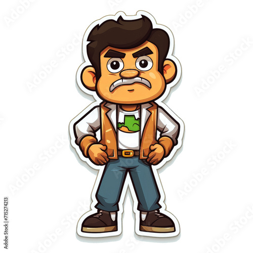 Angry man with beard image. Chibi man game character image © sennauli