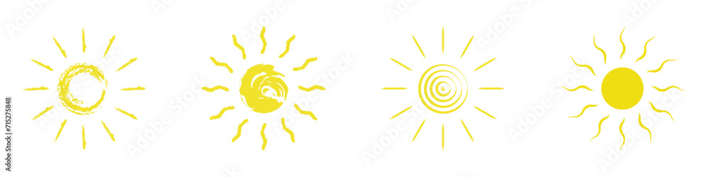 drawn sun icon vector symbol on transparent background drawn sun icon vector symbol on transparent background