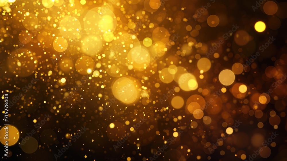 Golden twinkle abstract backdrop, AI Generated.