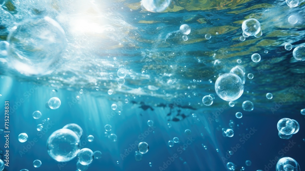 Bubbles rise gracefully under the water, creating a mesmerizing dance