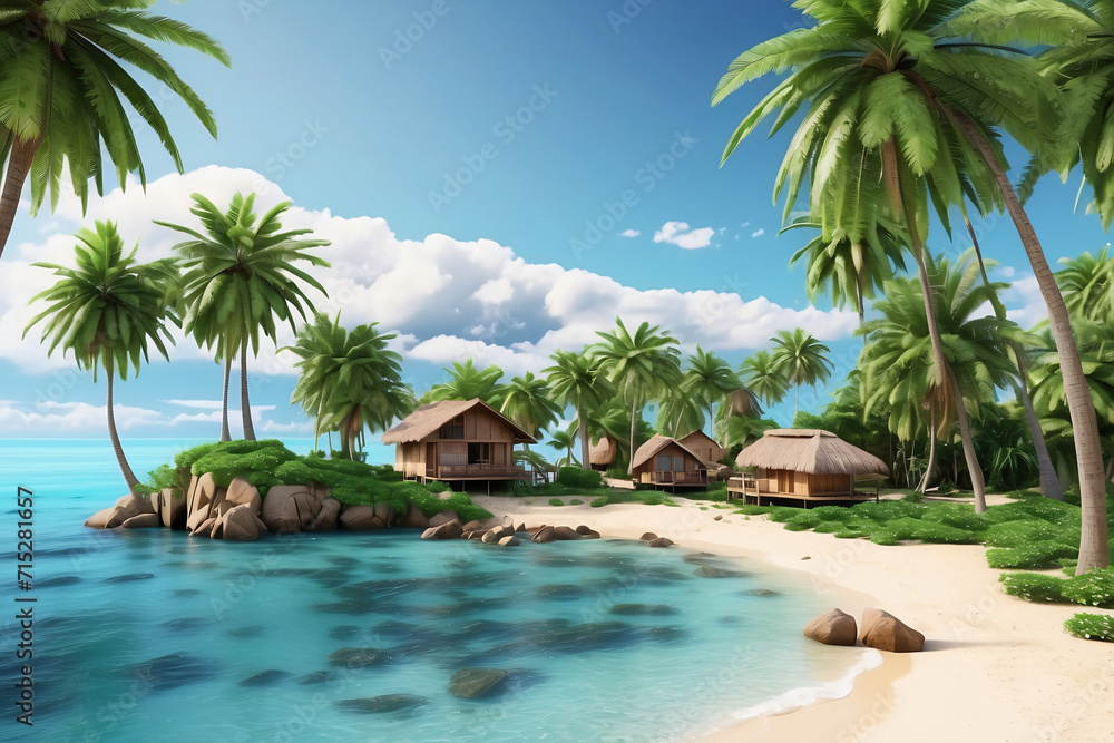 Fototapeta premium the beauty of a house on the coast