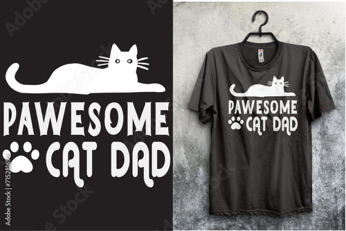Best pawesome CAT DAD Mans T-Shirt photo