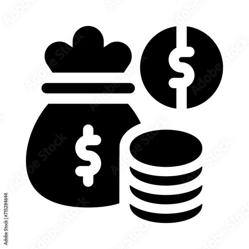money bag glyph icon photo