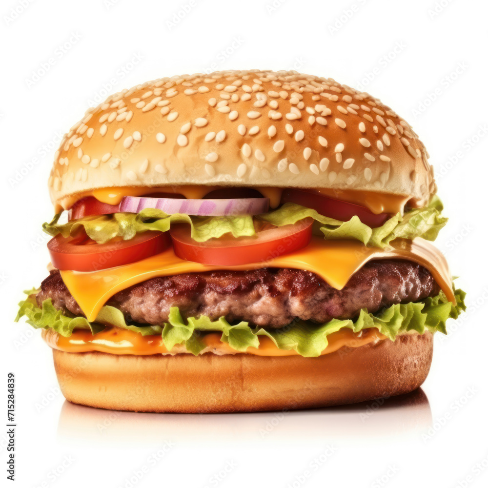 Classic hamburger stock photo, isolated in white. Classic hamburger stock photo, isolated in white.