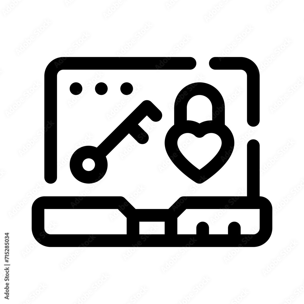 heart key line icon heart key line icon