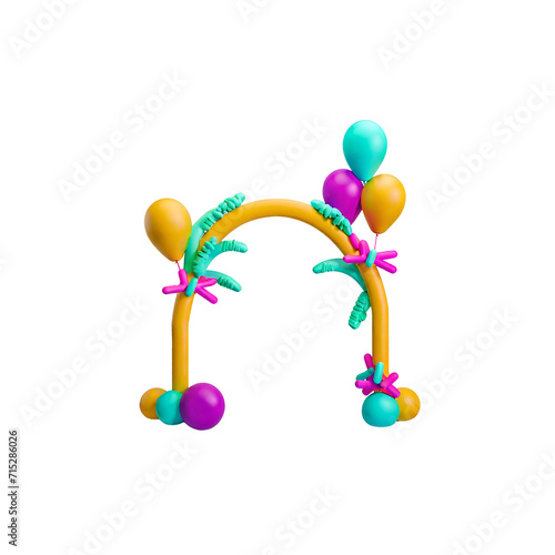 balloons with balls isolated on white