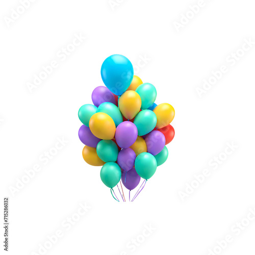 colorful balloons isolated on white