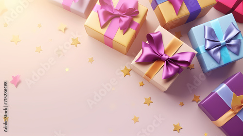 Gift background with copy space for Christmas gifts  holiday or birthday