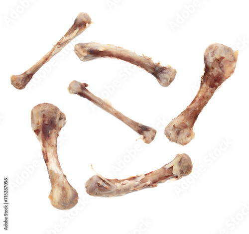 Chicken bone isolated on white background. Close-up