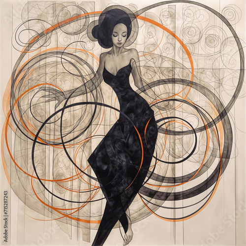 Sapphire Swirl: Where Prismatic Light Embraces, a Dancer Blossoms in a Cathedral of Color. Azure Aria: Stained Glass Serenade, a Woman Woven in Sun-Kissed Hues Takes Flight in a Rainbow Sanctuary.