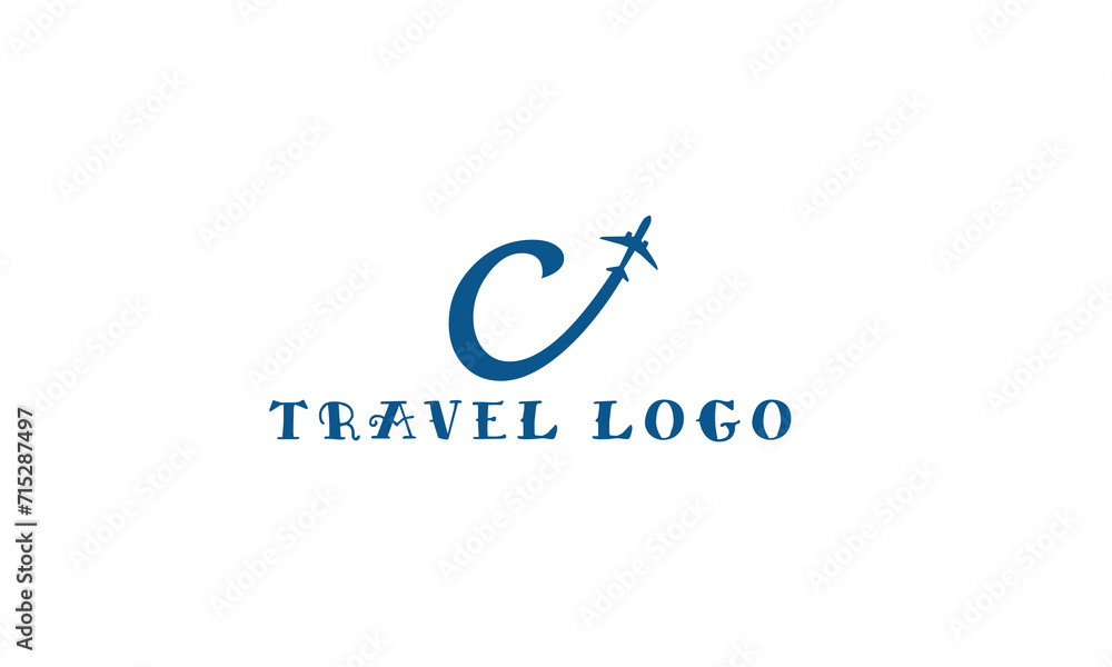 Obraz premium Letter C Travel Logo Template Design Vector, Emblem, Design Concept, Creative Symbol, Icon