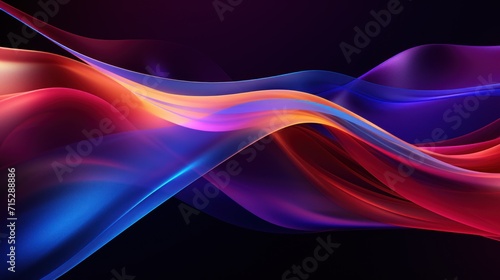  a close up of a colorful wave on a black background with a red, blue, and pink wave on the left side of the image.