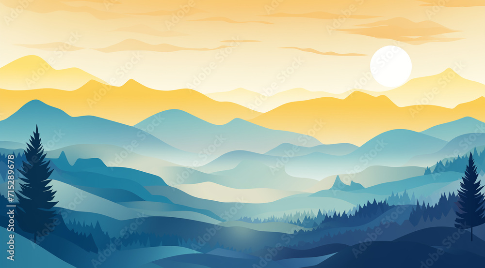Obraz premium landscape of a forest in mountains