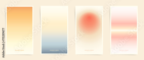 Aesthetic Gradient Banner Set - Duotone Color Designs for Social Media Story Posts, Posters, and Minimalist Home Decor. 