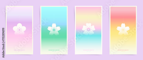 Spring Blossom Vertical Banner Collection - Hanami Gradient Designs for Seasonal Marketing Social Media Story Posts and Soft Modern Cover.