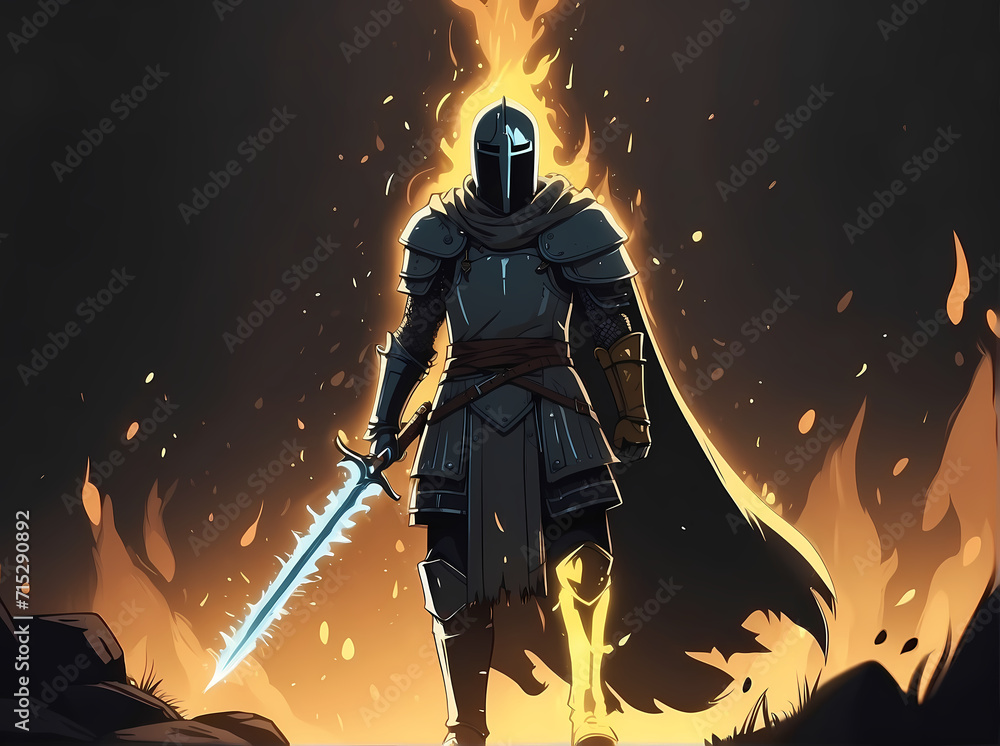 Naklejka premium a warrior from a game