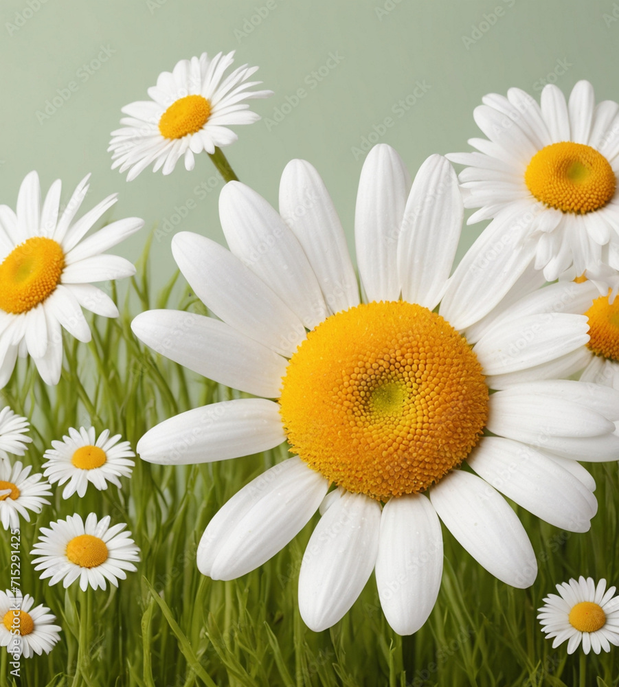 Obraz premium Template with daisies . AI 