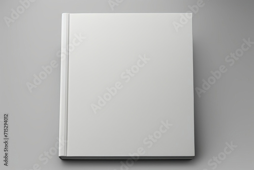 closed notebook on a gray background. Copy space. photo