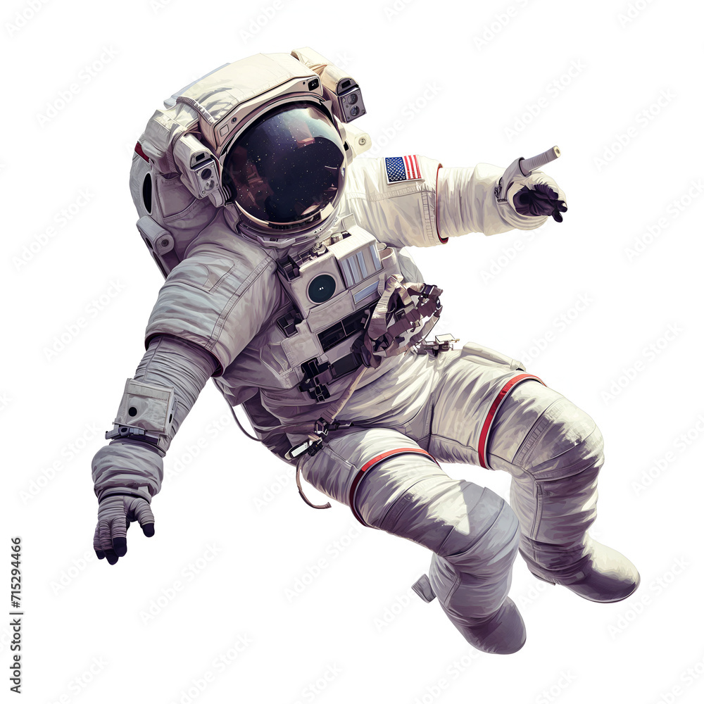astronaut in space on white