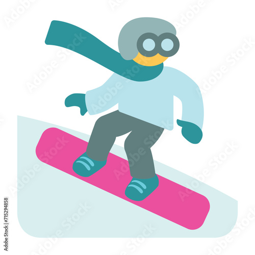 Person snowboarding downhill at a ski resort. Wearing clothing designed for cold climates