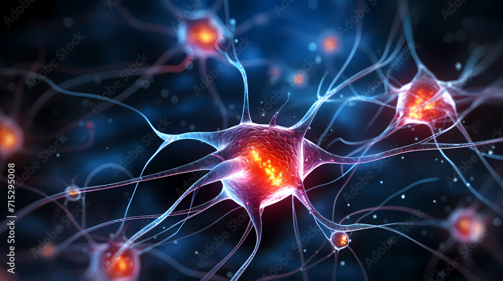 Nervous system, central nervous cells of the brain, neuroscience background Nervous system, central nervous cells of the brain, neuroscience background