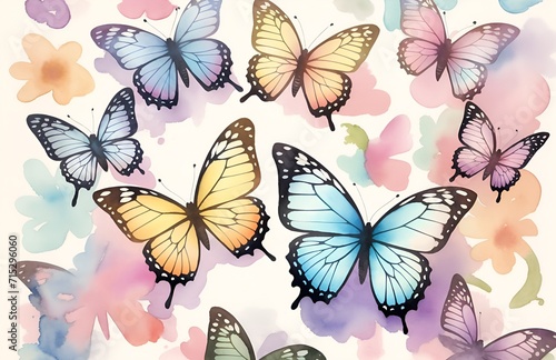 Watercolor butterflies 