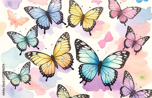 Watercolor butterflies  © Asif