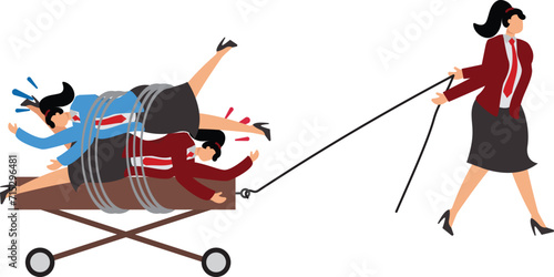 The Businesswoman dragged the group along with difficulty