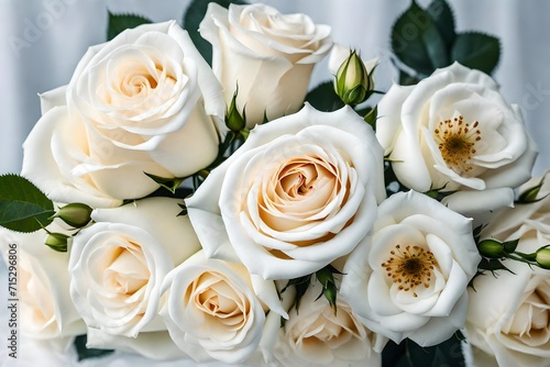 bouquet of white roses