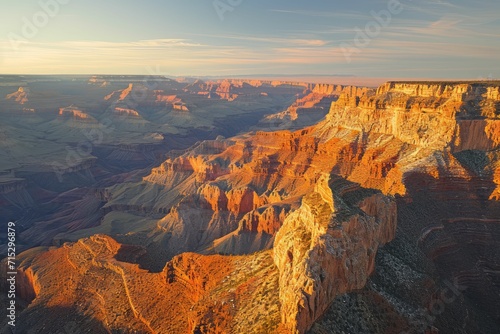 The grandeur of the Grand Canyon at sunrise.