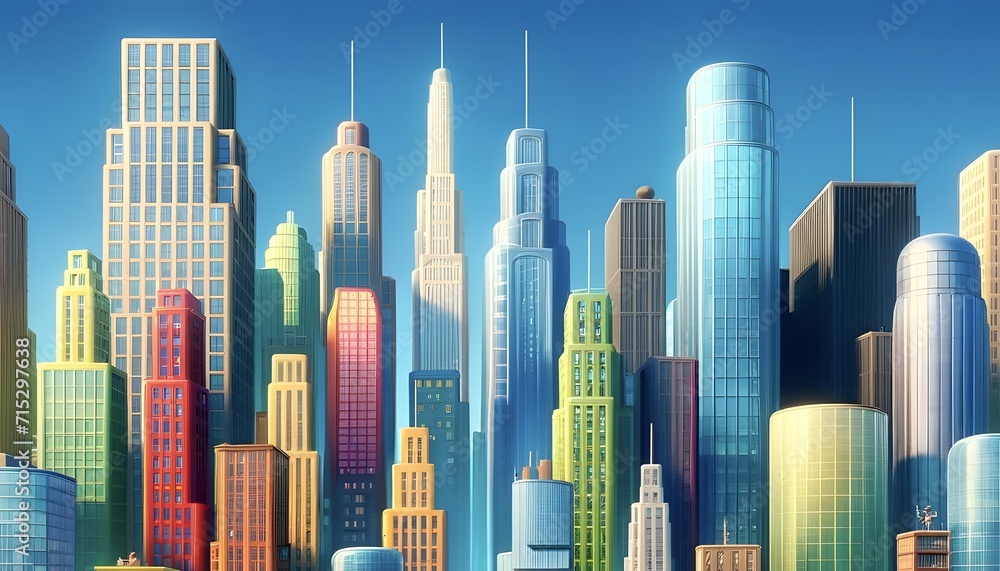 Obraz premium Architectural Symphony: The Urban Peaks Generative AI.